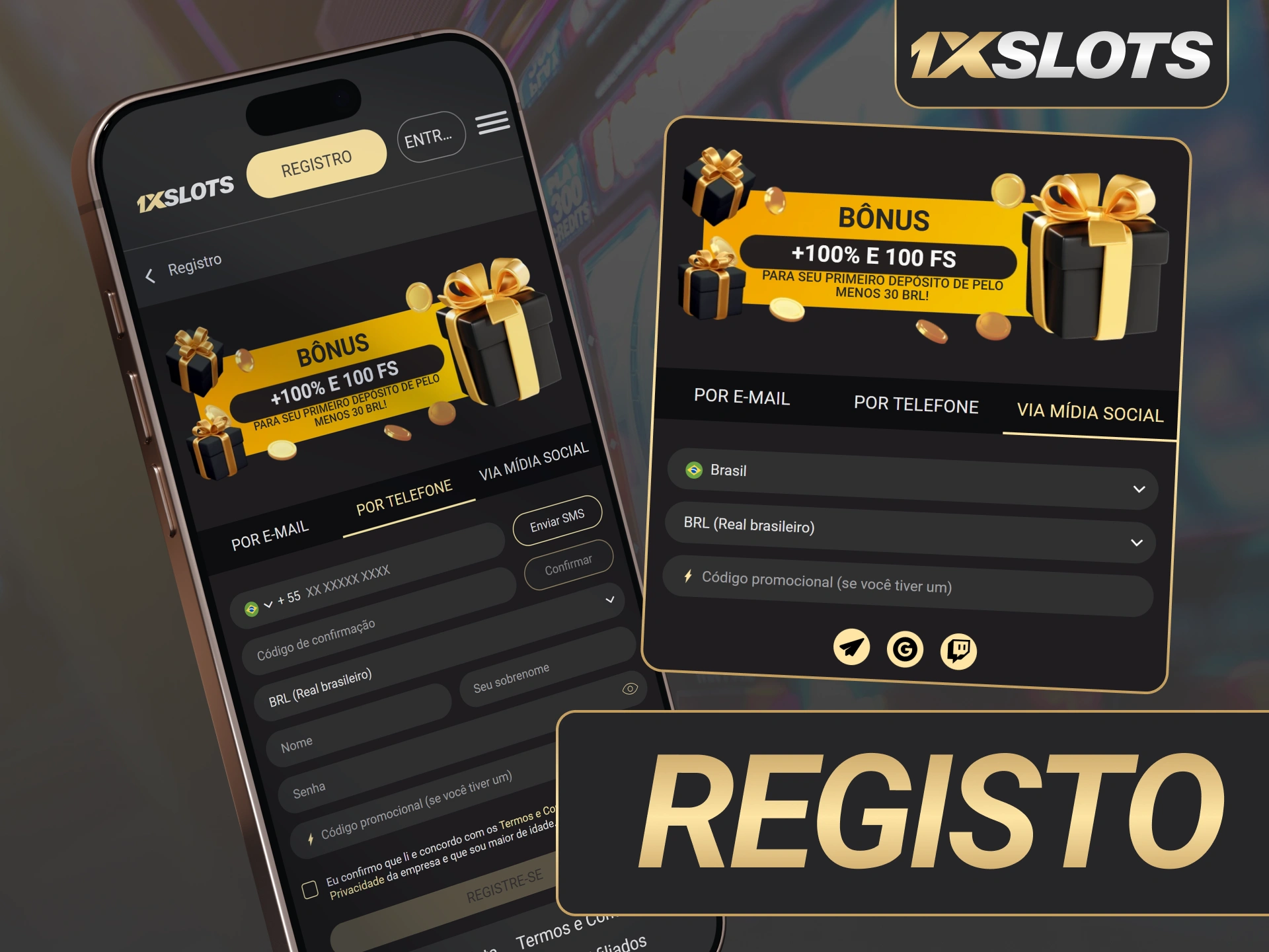 Comece sua jornada no 1xSlot Casino completando um simples registro.