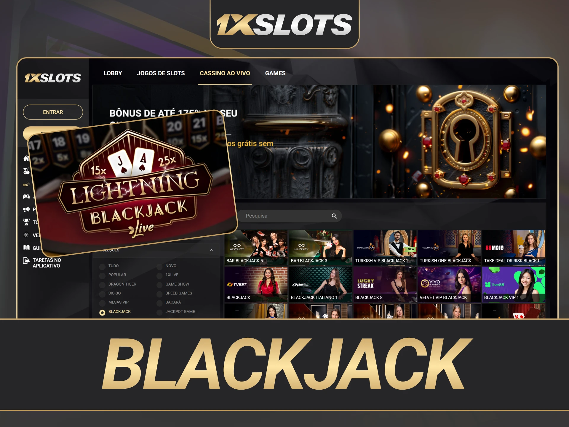 O jogo de cartas Blackjack no 1xSlots está esperando por você.