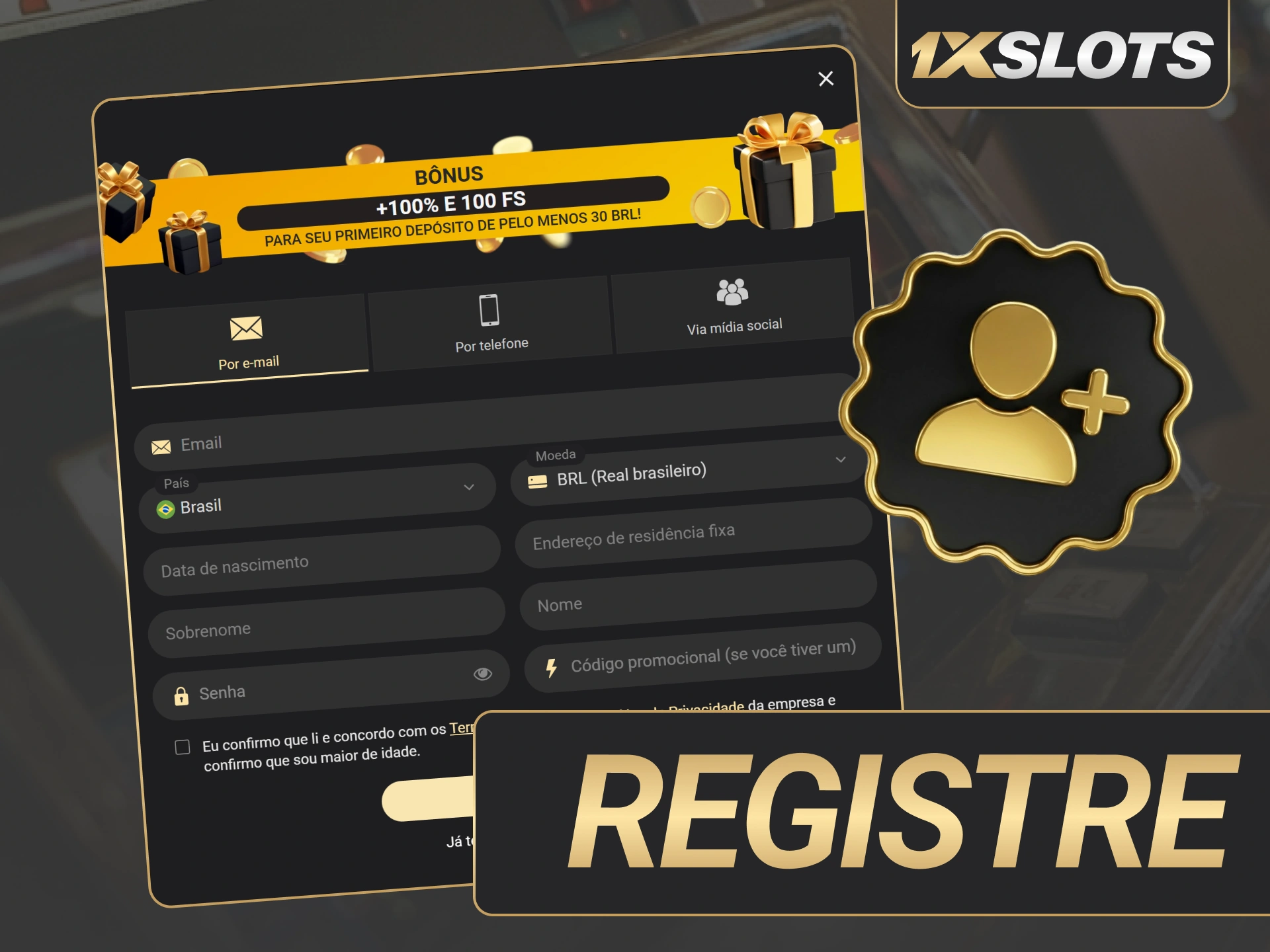 Cadastrar na 1 xSlot é fácil e rápido.