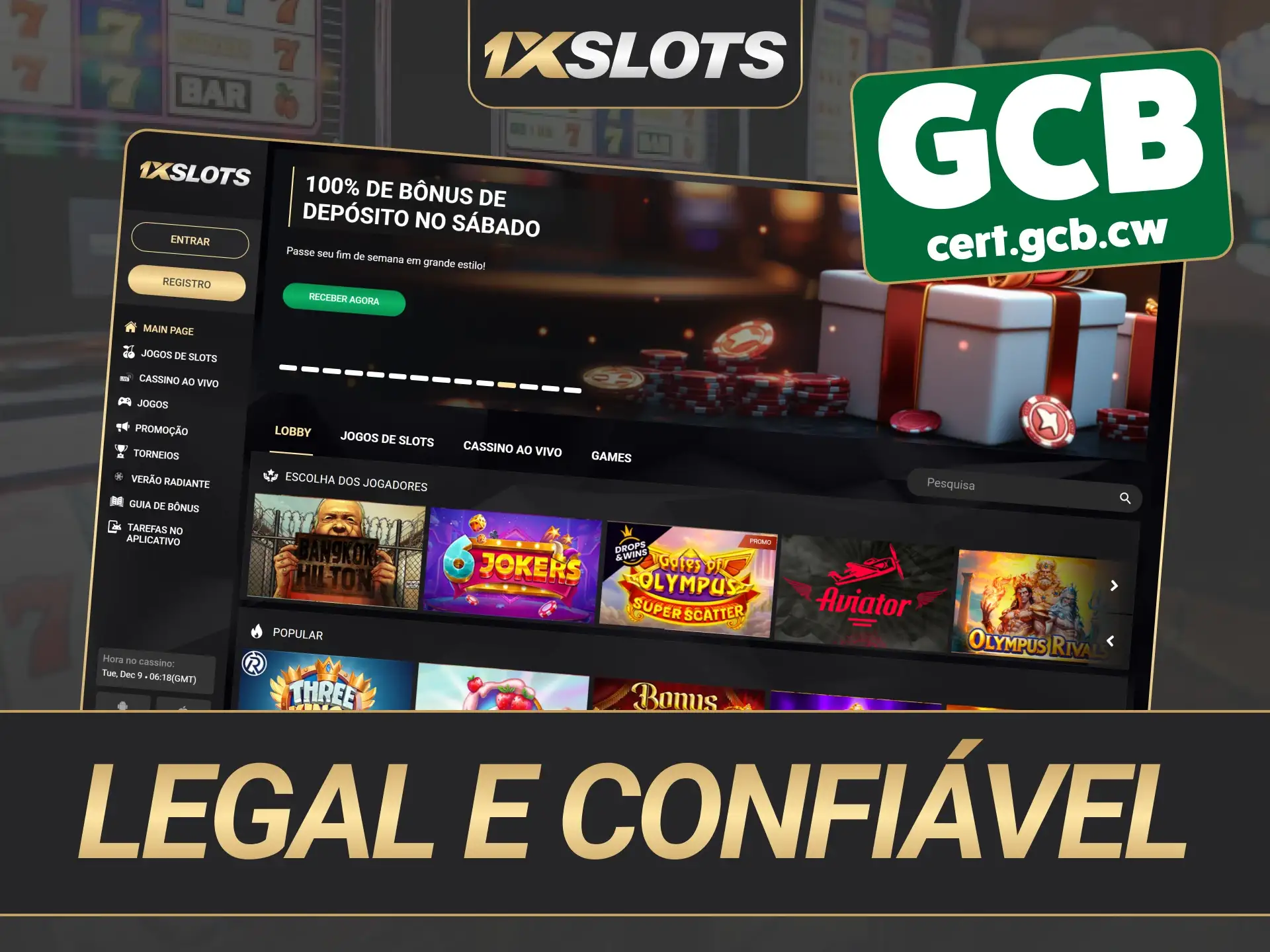 Você sempre pode verificar a licença da 1xSlots na parte inferior do site.